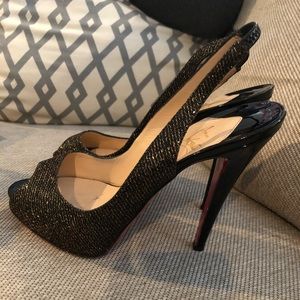 Christian Louboutin peep toe sling back
